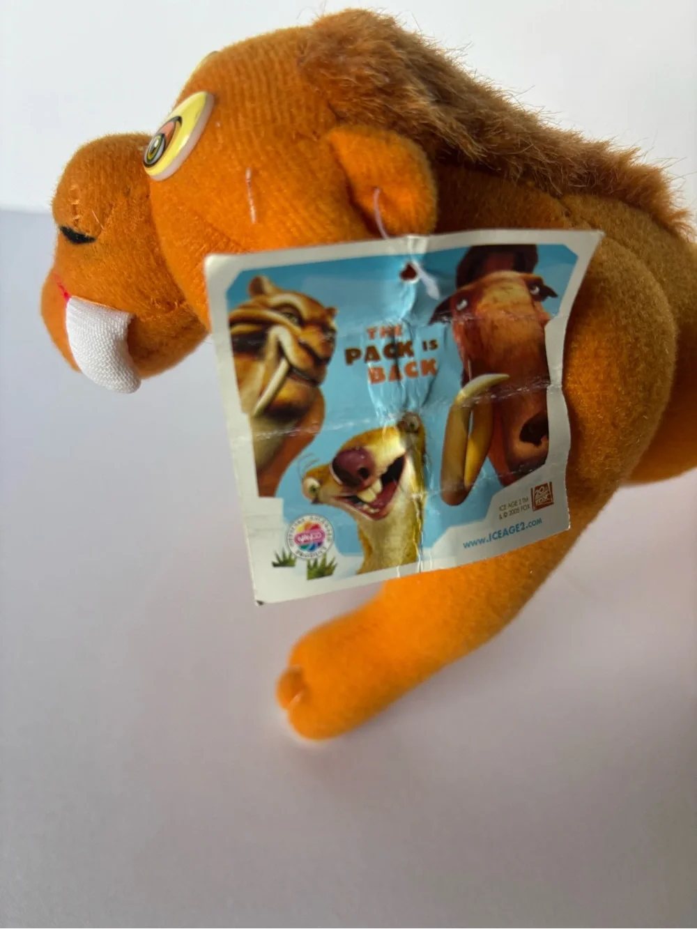 Nanco Ice Age 2 Diego Saber Tooth Tiger Plush Animal Prehistoric Cat 8” NWT